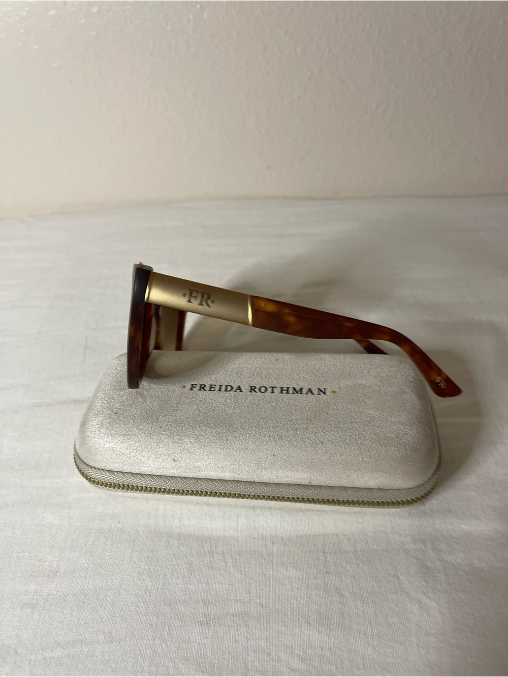 Freida Rothman Women's MadisonTortoise Sunglasses with Gold Bridge - Picture 8 of 13